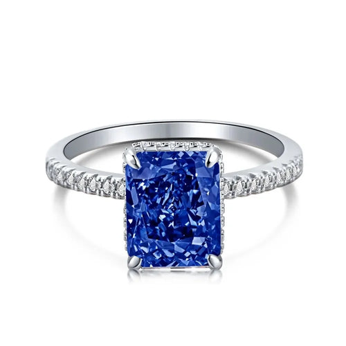 Radiant Cut Moissanite Diamond Ring 100% Real 925 sterling Silver Engagement Wedding .