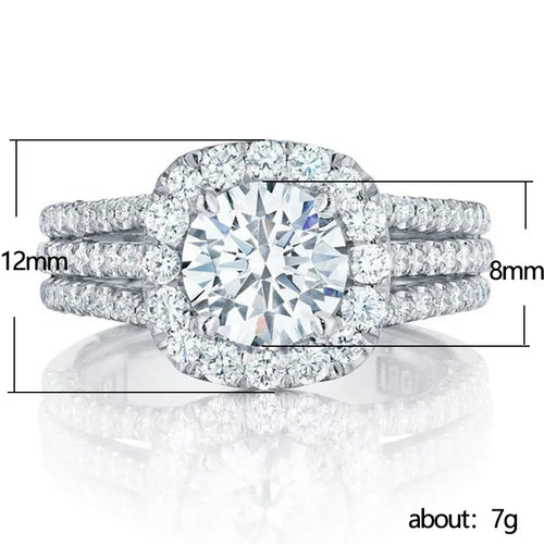 925 sterling silver square moissanite ring as a jewelry Cushion cut