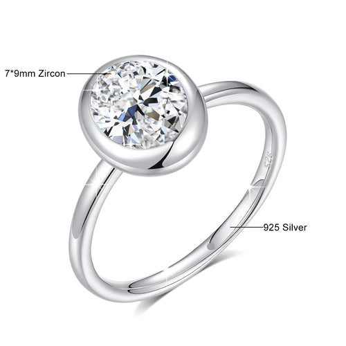 2CT Oval Moissanite Rings for Women Solid