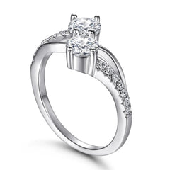 925 Silver Ring for Women D Color Shining Moissanite Gemstone Engagement Ring Round cut