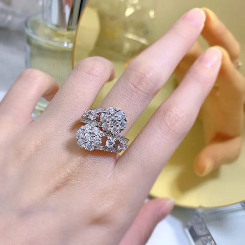 Real 925 sterling silver Party Wedding band Rings for Women Promise Engagement Jewelry Radiant cut