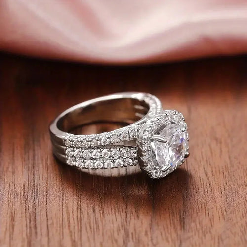 925 sterling silver square moissanite ring as a jewelry Cushion cut