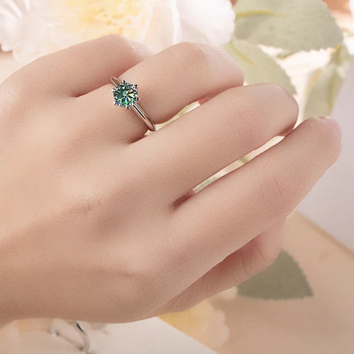 VVS1 Lab Diamond Solitaire Ring For Women Engagement Promise Wedding Band Jewelry