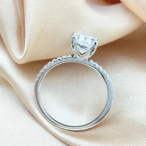 2CT 3CT Color Moissanite oval Rings for Women Lab Diamond Wedding Promise Band