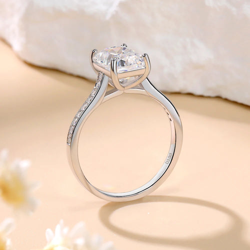 3ct Cushion Cut 925 Sterling Silver Diamond Rings