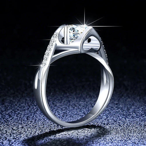 18K Gold Moissanite D Color VVS1 Diamond Round cut