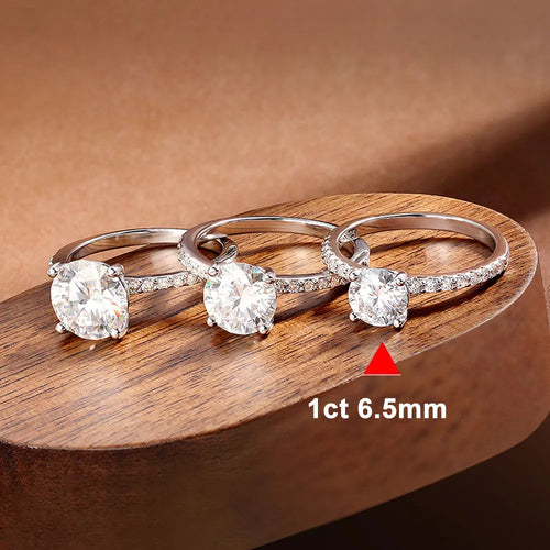 3ct Round Moissanite Ring 18K White Gold Plated