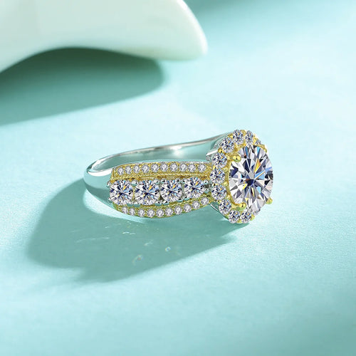 1.5 carat oval moissanite diamond ring