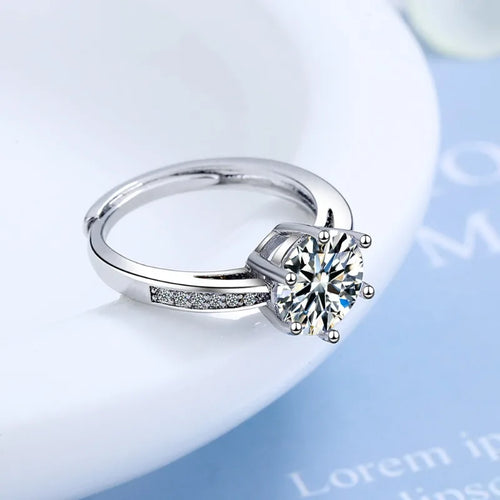 2CT Moissanite 925 Sterling Silver Ring Luxury for Women Engagement