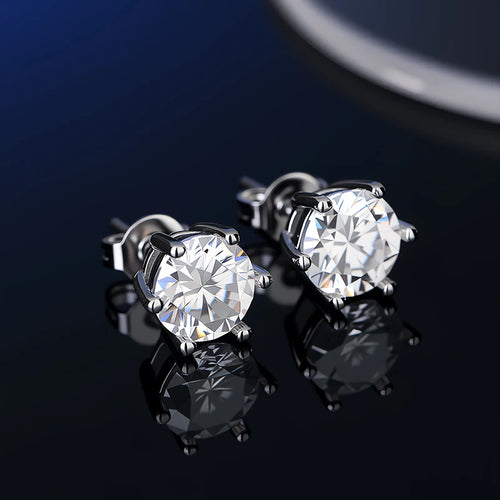 2.0CT Real S925 Sterling Silver Moissanite Earrings For Women