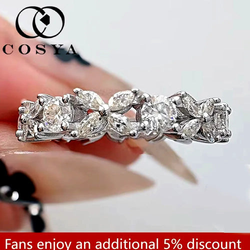 2.5CT Moissanite Diamond Ring for Women Wedding Engagement Band Fine Jewelry