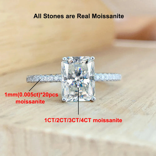 1-4CT Radiant Cut Moissanite Engagement Ring For Women