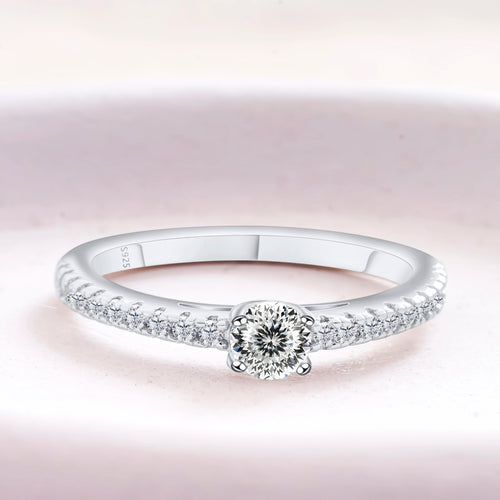 925 Sterling Silver Lab Diamond Engagement Wedding Band Fine Jewelry