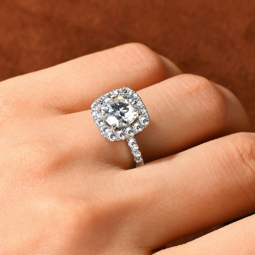 8MM Brilliant Diamond Wedding Finger Rings Silver Band Plated 18K Gold