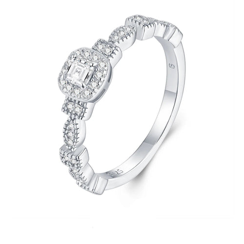 S925 Sterling Silver Cushion Cut Moissanite Ring for Women