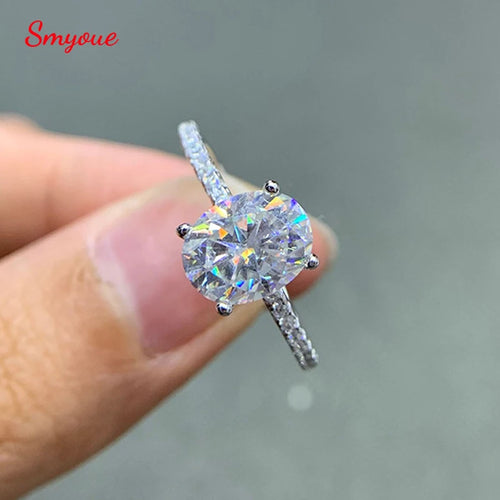 2CT 3CT Color Moissanite oval Rings for Women Lab Diamond Wedding Promise Band