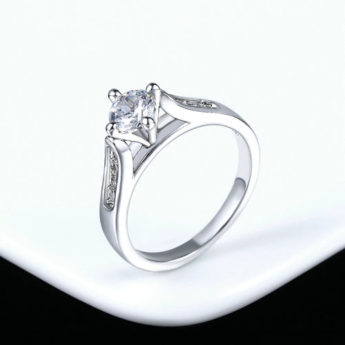 Shiny Cubic Zirconia Women's Ring Engagement Promise Ring