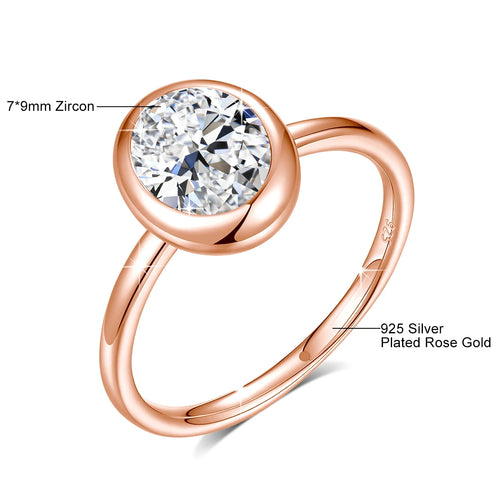2CT Oval Moissanite Rings for Women Solid
