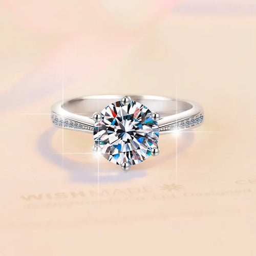 2CT Moissanite 925 Sterling Silver Ring Luxury for Women Engagement