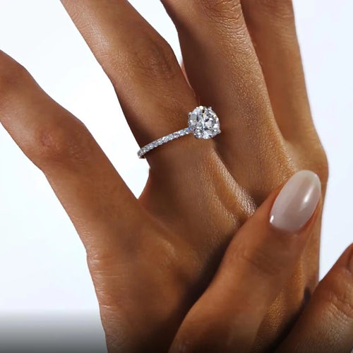 Classic 925 Sterling Sliver Engagement Wedding Promise Rin