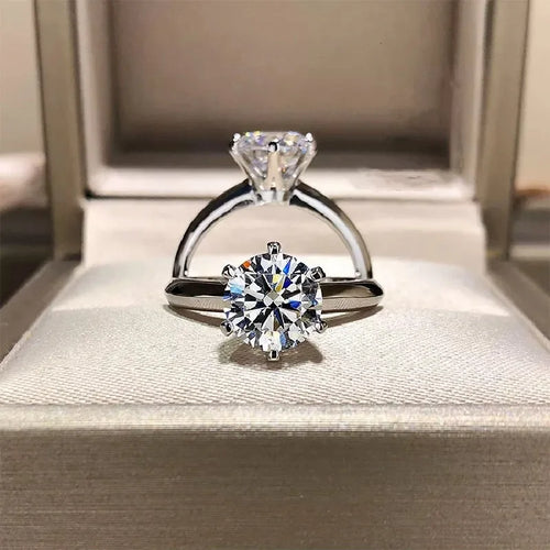 1 Carat Ring 925 Sterling Silver Wedding Rings For Women