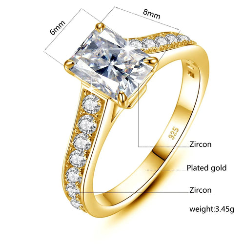 2ct 6*8mm D Color Wedding Jewelry With Engagement