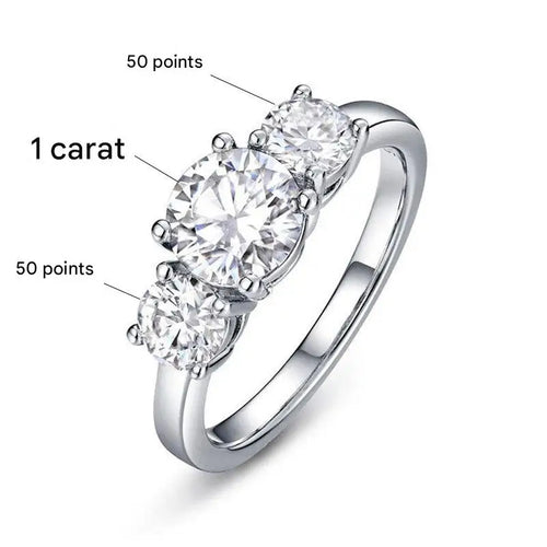 4 Carat Moissanite round cut Ring with Engagement Ring Wedding Band for Women