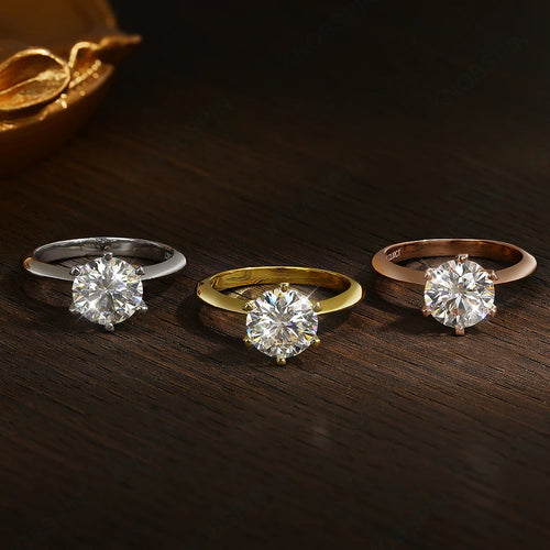 6 Prong Classic Trendy Solitaire Engagement Wedding
