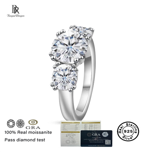 5 Carat round Cut Moissanite Engagement Ring for Women