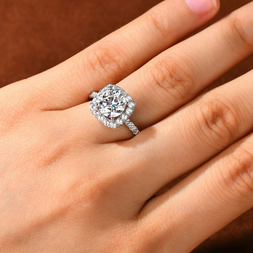 8MM Brilliant Diamond Wedding Finger Rings Silver Band Plated 18K Gold