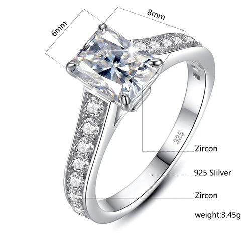 2ct 6*8mm D Color Wedding Jewelry With Engagement