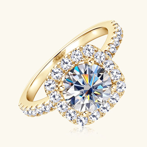 8MM Brilliant Diamond Wedding Finger Rings Silver Band Plated 18K Gold