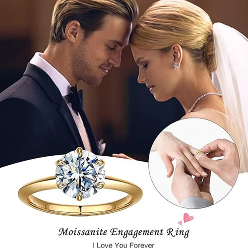 GRA Certified 1-5CT Moissanite Ring Round cut