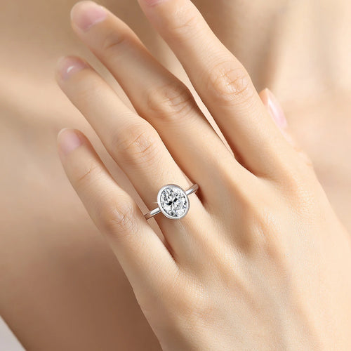 2CT Oval Moissanite Rings for Women Solid