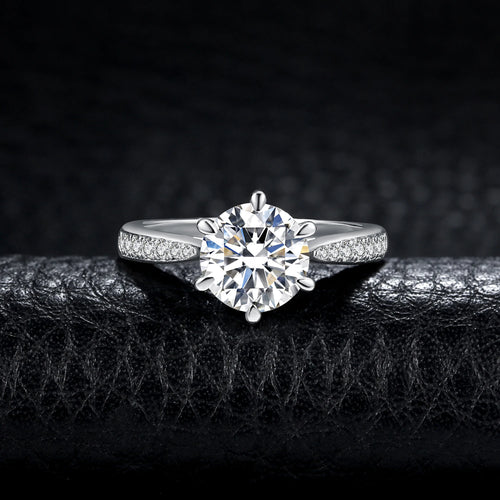0.5ct 1ct 1.5ct 2ct 3ct Round S925 Sterling Silver Wedding Engagement Ring