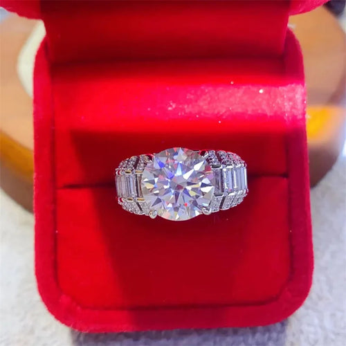 5ct D Color Moissanite Diamond Ring 925 Sterling Silver Party Wedding Band Rings
