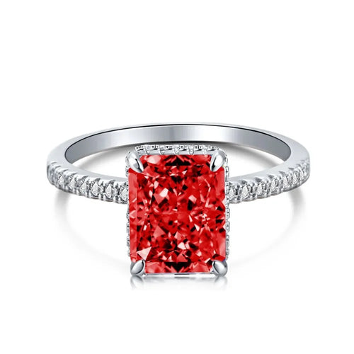 Radiant Cut Moissanite Diamond Ring 100% Real 925 sterling Silver Engagement Wedding .