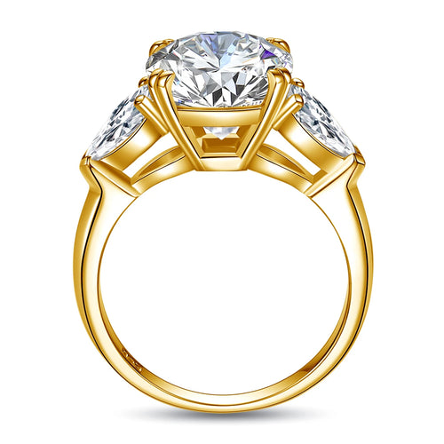 5ct Cushion Cut 3 Stone Moissanite Ring