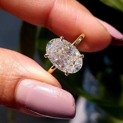 Oval Cut 925 Sterling Silver 1-3ct Moissanite Engagement Solitaire Ring