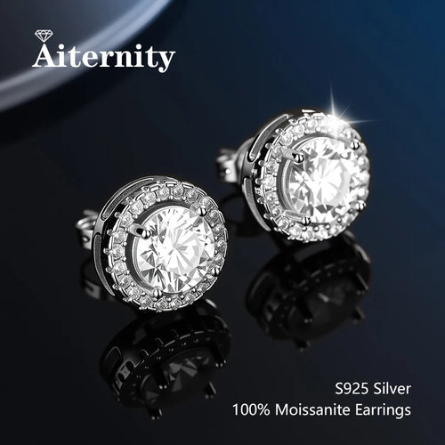 2.0CT Real S925 Sterling Silver Moissanite Earrings For Women