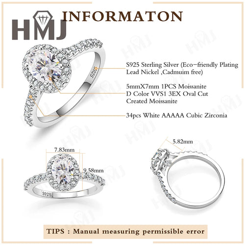 1 Ct oval D Color Moissanite Ring For Women Diamond moissanite Rings