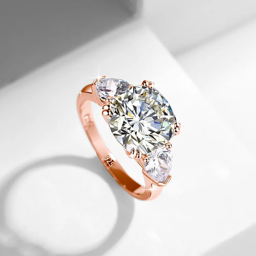 5ct Cushion Cut 3 Stone Moissanite Ring