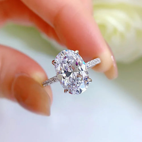 Oval Cut Moissanite Rings For Women Wedding Engagement ring