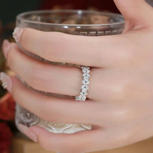 2.5CT Moissanite Diamond Ring for Women Wedding Engagement Band Fine Jewelry
