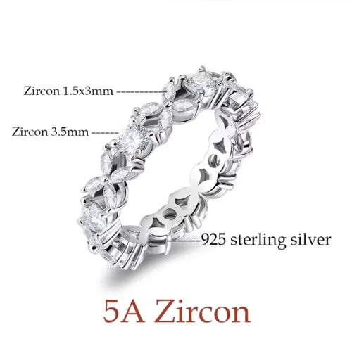 2.5CT Moissanite Diamond Ring for Women Wedding Engagement Band Fine Jewelry