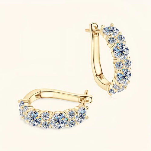 2.76Cttw Moissanite Lab Diamond Hoops Earrings