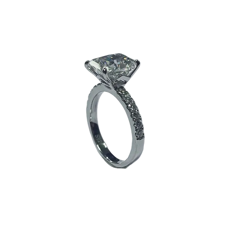 3ct D Color Radiant Cut Moissanite Engagement Ring for Women