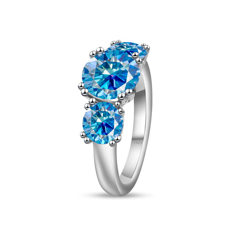 5 Carat round Cut Moissanite Engagement Ring for Women