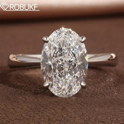 1-4CT Oval Cut Moissanite Rings for Women Sparkling Diamond