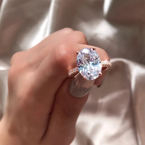 Oval Cut Moissanite Rings For Women Wedding Engagement ring